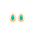 Brinco Gota Stefani Turquesa Folheado a Ouro 18k