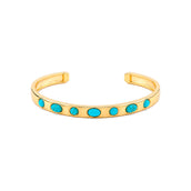 Bracelete Stefani Turquesa Folheado a Ouro 18k