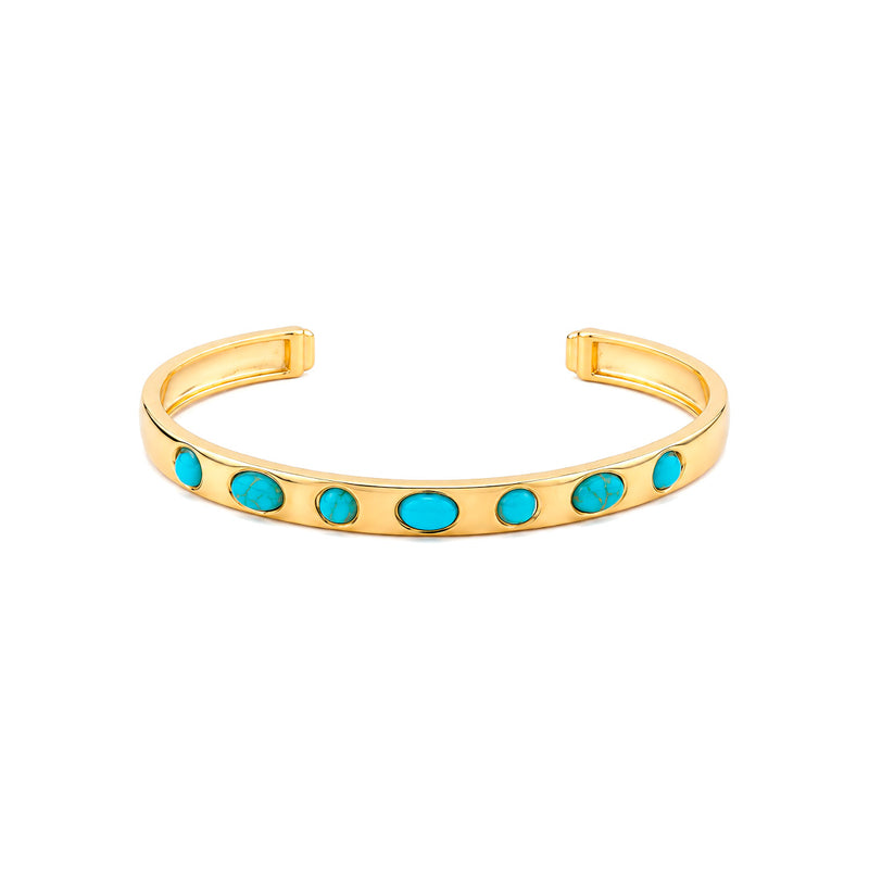 Bracelete Stefani Turquesa Folheado a Ouro 18k
