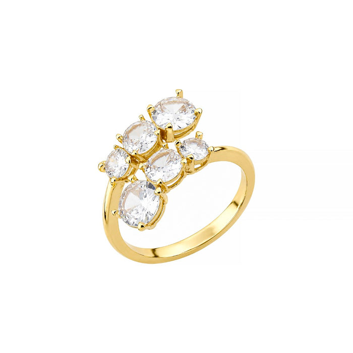Anel Cora Zircônias Folheado a Ouro 18k