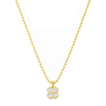 Colar Trevo Lucky Zircônias Folheado a Ouro 18k