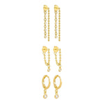 Trio de Brincos Celina Zircônia Folheado a Ouro 18k