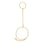 Pulseira de Mão Lena Piuka Bolinha e Palito Folheado a Ouro 18k