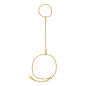 Pulseira de Mão Lena Piuka Bolinha e Palito Folheado a Ouro 18k