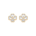 Brinco Trevo Lucky Zircônias Folheado a Ouro 18k