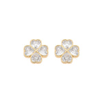 Brinco Trevo Lucky Zircônias Folheado a Ouro 18k