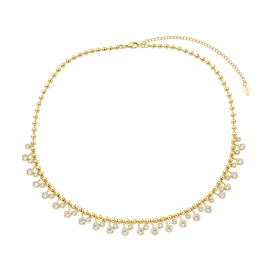 Colar Cristina Esferas Zircônias Folheado a Ouro 18k