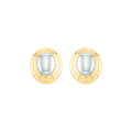 Brinco Cecilia Oval Folheado a Ouro 18k e Folheado em Ródio Branco