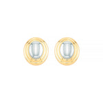 Brinco Cecilia Oval Folheado a Ouro 18k e Folheado em Ródio Branco