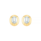 Brinco Cecilia Oval Folheado a Ouro 18k e Folheado em Ródio Branco
