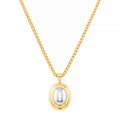 Colar Cecilia Oval Folheado a Ouro 18k e Folheado em Ródio Branco