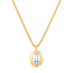 Colar Cecilia Oval Folheado a Ouro 18k e Folheado em Ródio Branco