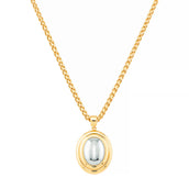 Colar Cecilia Oval Folheado a Ouro 18k e Folheado em Ródio Branco