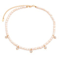 Choker Rebeca Peróla de Água Doce Ponto de Luz Folheado a Ouro 18k