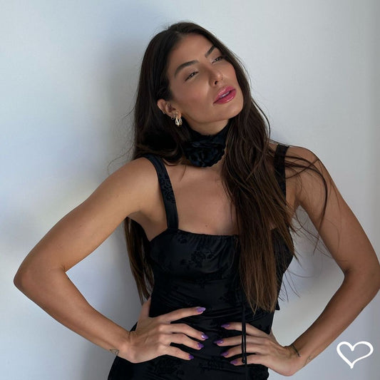 Rachel Apollonio - Mix Choker Flor Preta - Piuka