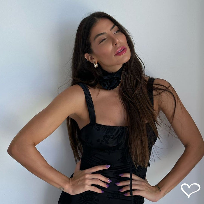 Rachel Apollonio - Mix Choker Flor Preta