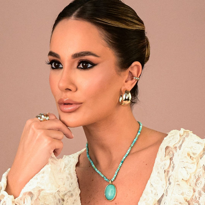 Thais Aguiar - Colar Clara e Brinco Argola Sabrina - Piuka