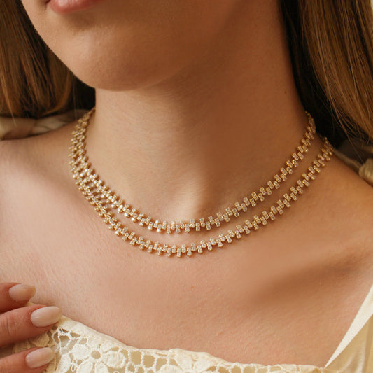 Choker Riviera Estela Zircônias Folheado a Ouro 18k