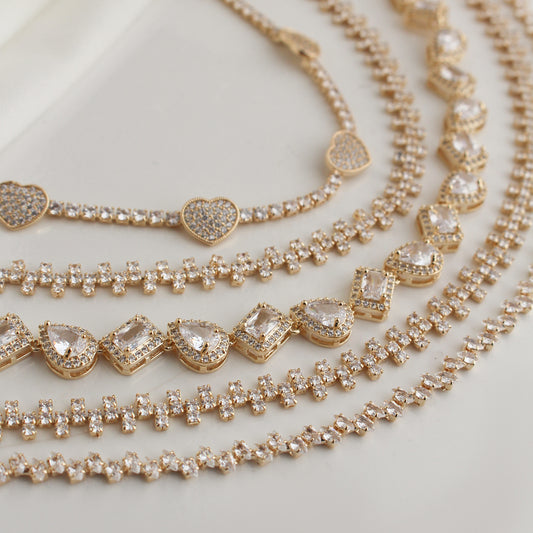 Colar Riviera Eloá Zircônias Geométricas Folheado a Ouro 18k