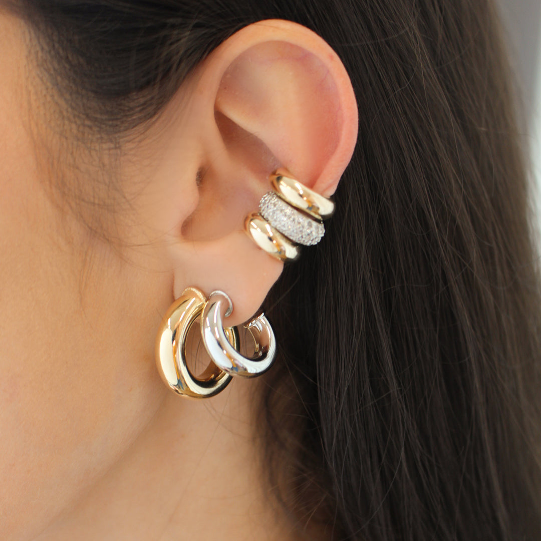 Brinco de Argola Tubo Lele P Folheado a Ouro 18k