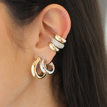 Brinco de Argola Tubo Lele P Folheado a Ouro 18k