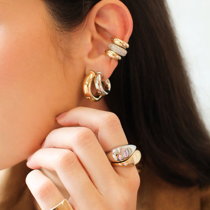 Brinco de Argola Tubo Lele P Folheado a Ouro 18k