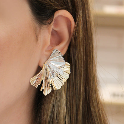 Brinco Matelado Ingrid Folheado a Ouro 18k Folheado em Ródio Branco