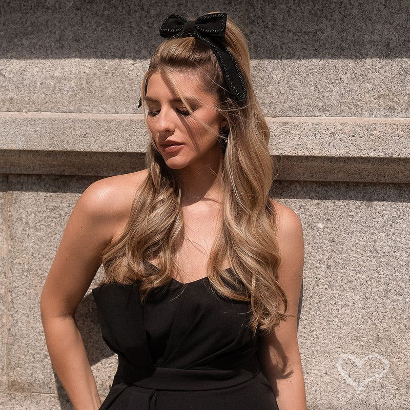 Mix Nat Mosca - Laço Marcela Preto Bordado e Argola Demy - Piuka
