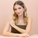 Anel Aimee Duas Gotas Zircônias Folheado a Ouro 18k - Piuka