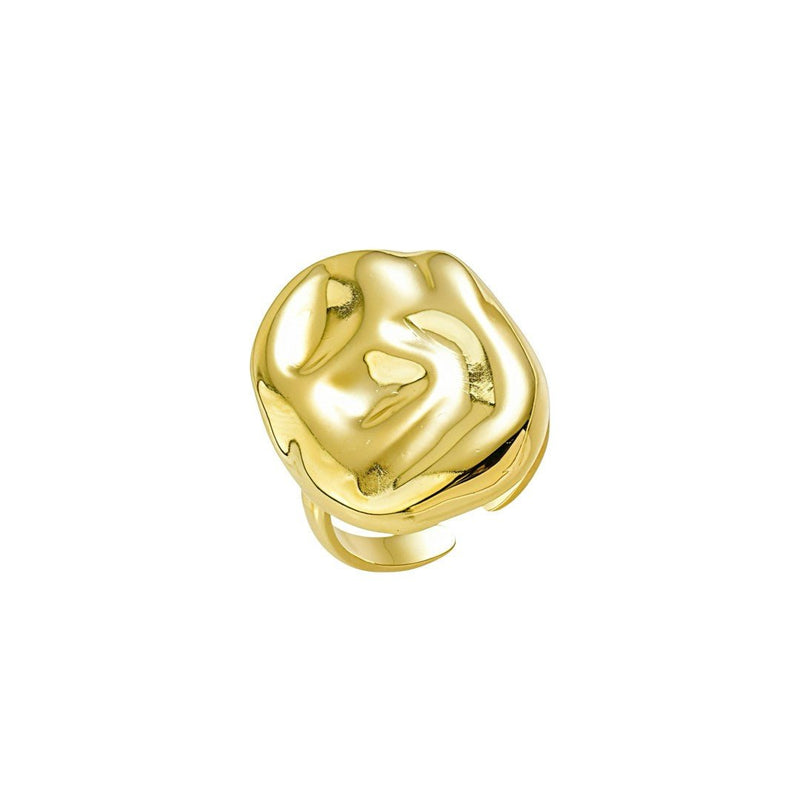 Anel Ajustável Orgânico Cecilia Folheado a Ouro 18k - Piuka