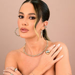 Anel Bold Thais Folheado a Ouro 18k - Piuka