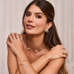 Anel Camille Flor Pérola Folheado a Ouro 18k - Piuka