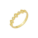 Anel Carol Zircônias Folheado a Ouro 18k - Piuka