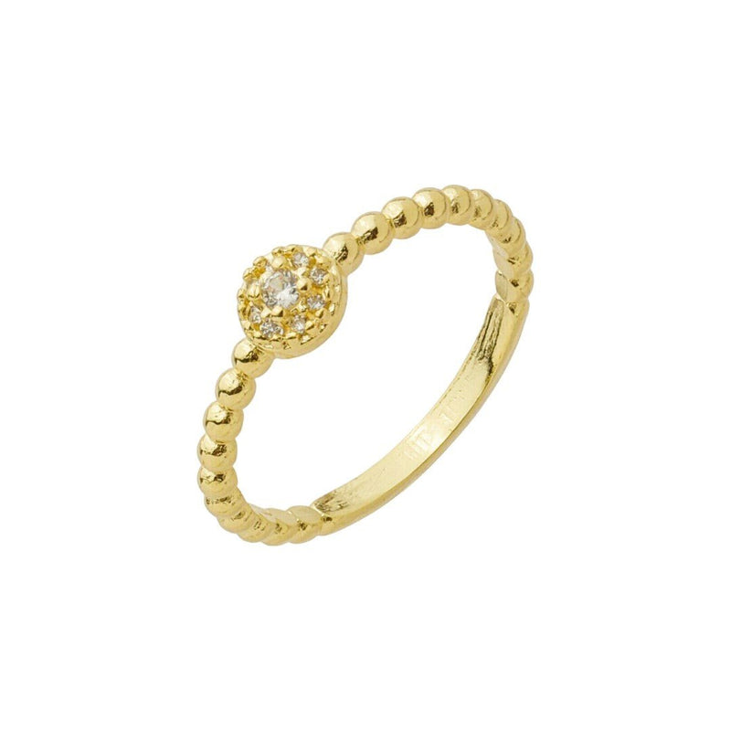 Anel Celina Ponto de Zircônia Folheado a Ouro 18k - Piuka