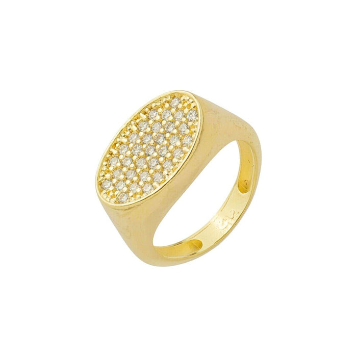 Anel de Dedinho Aurora Zircônias Folheado a Ouro 18k