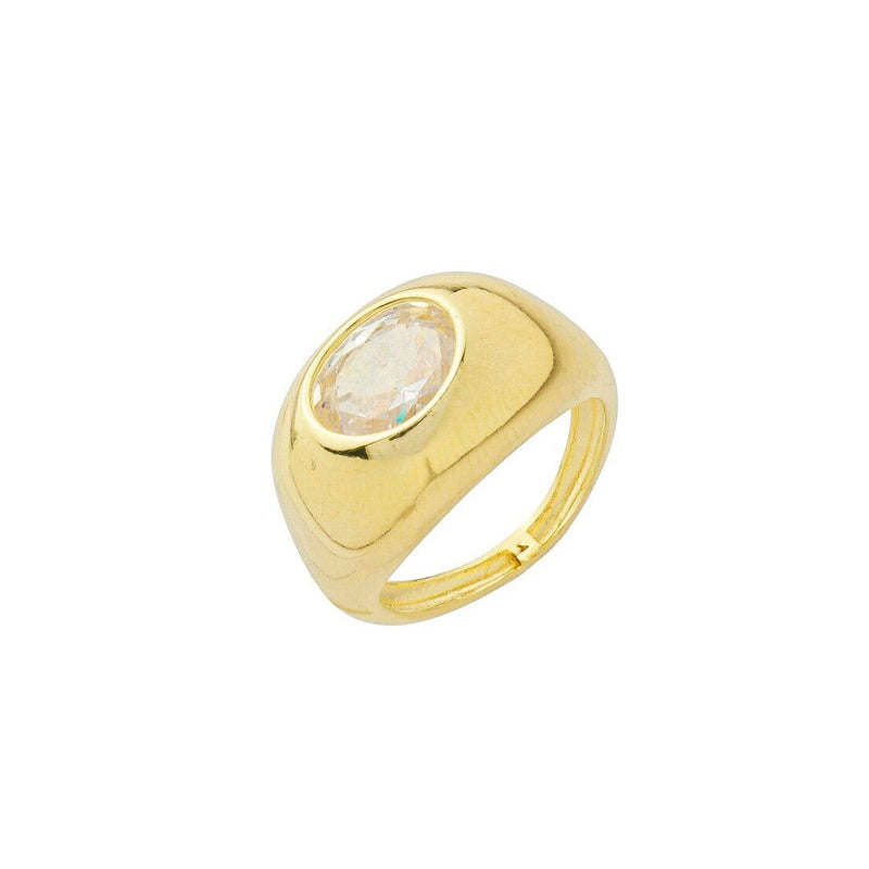 Anel de Dedinho Helo Zircônia Folheado a Ouro 18k - Piuka