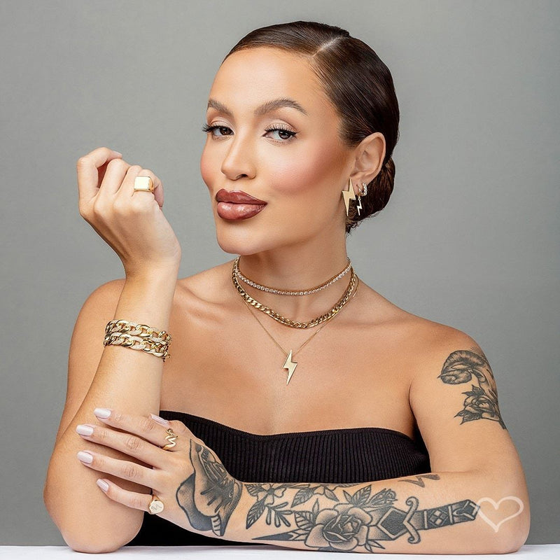 Anel de Dedinho Quadrado Gabi Folheado a Ouro 18k - Piuka