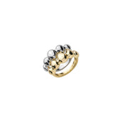 Anel Duplo Analice Gotas Folheado a Ouro 18k e Folheado em Ródio Branco - Piuka