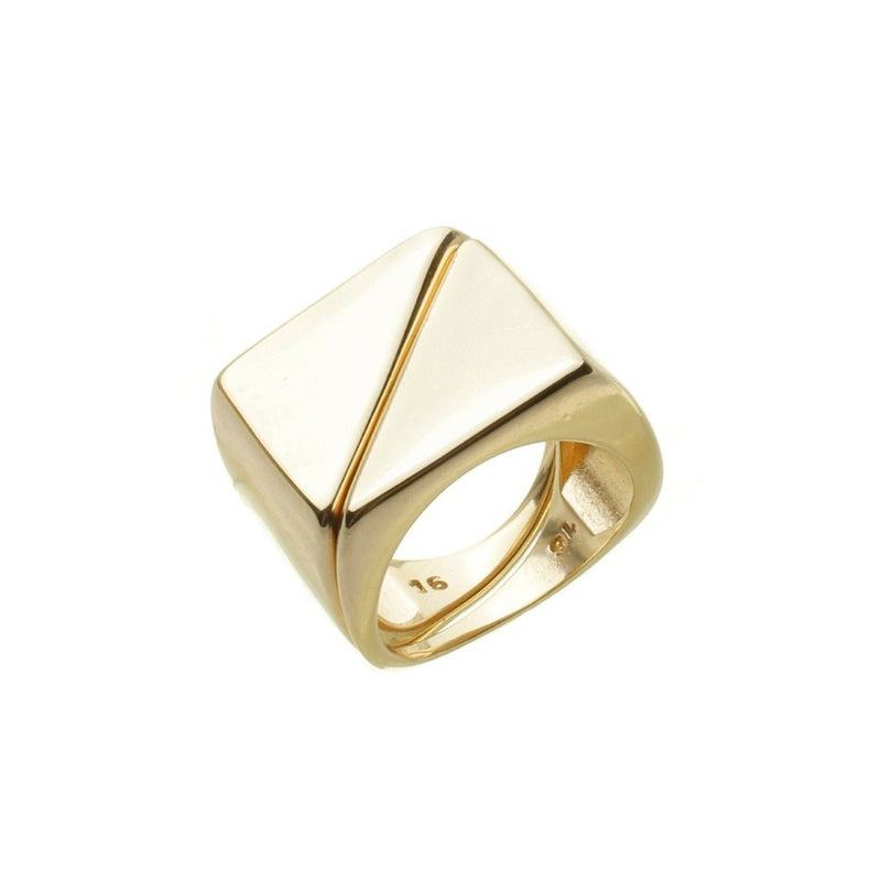 Anel Duplo Natasha Folheado a Ouro 18k - Piuka