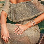 Anel Folheado a Ouro 18k Baguete Zircônia Layla - Piuka