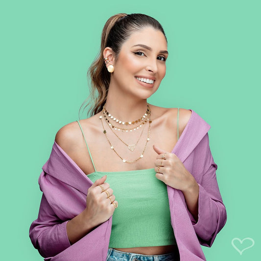 Anel Folheado a Ouro 18k Bolinhas Ella - Piuka