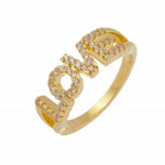 Anel Folheado a Ouro 18k Love Zircônias Bia - Piuka