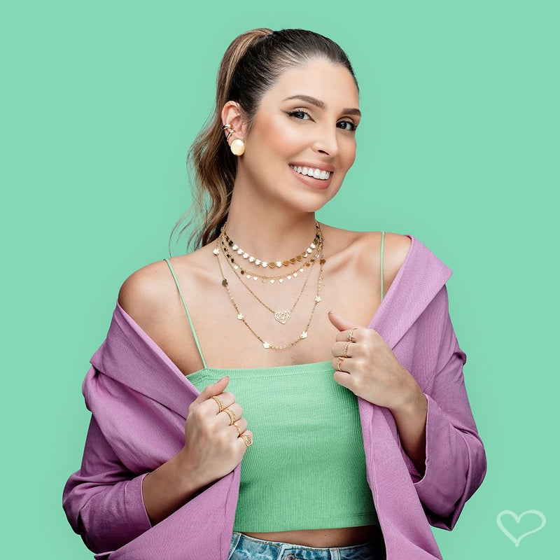 Anel Folheado a Ouro 18k Mini Bolinhas Duda - Piuka