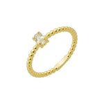 Anel Kim Ponto de Luz Zircônia Oval Folheado a Ouro 18k - Piuka