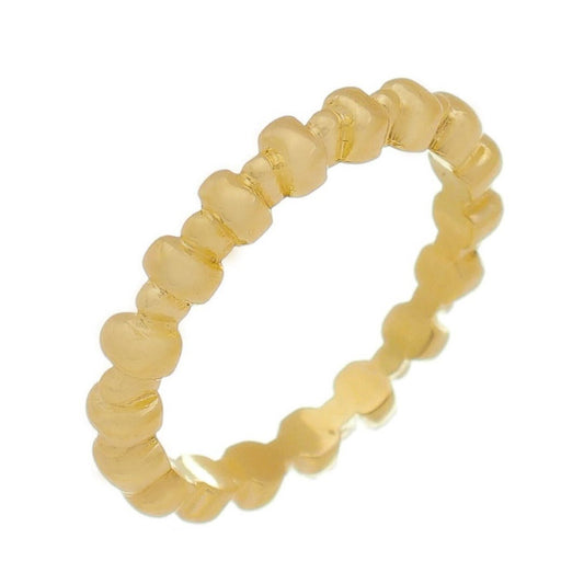 Anel Mini Retangulos e Bolinhas Folheado a Ouro 18k Jasmine - Piuka