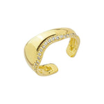 Anel Orgânico Catarina Zircônias Folheado a Ouro 18k - Piuka