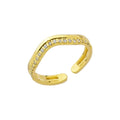 Anel Orgânico Celeste Zircônias Folheado a Ouro 18k - Piuka