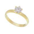 Anel Solitário Piuka Celina Zircônia Cristal Folheado a Ouro 18k - Piuka