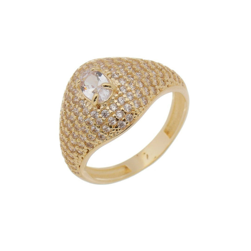 Anel Vintage Talita Zircônias Folheado a Ouro 18k - Piuka
