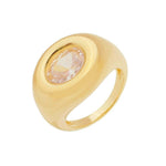 Anel Virginia Zircônia Cristal Folheado a Ouro 18k Piuka - Piuka